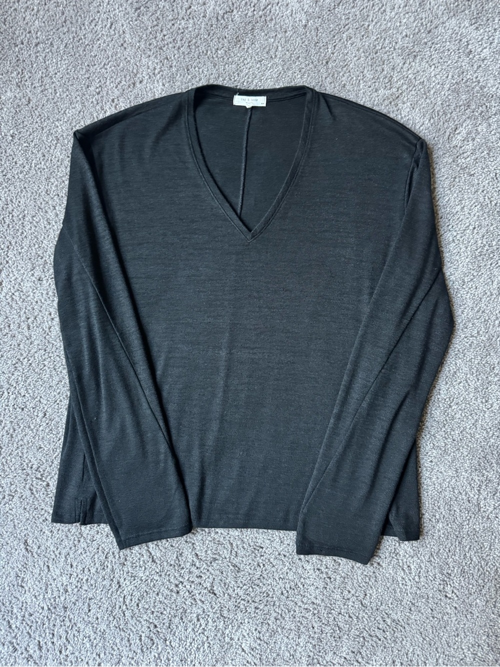 Rag & Bone Black V-Neck Lightweight Top- Size M